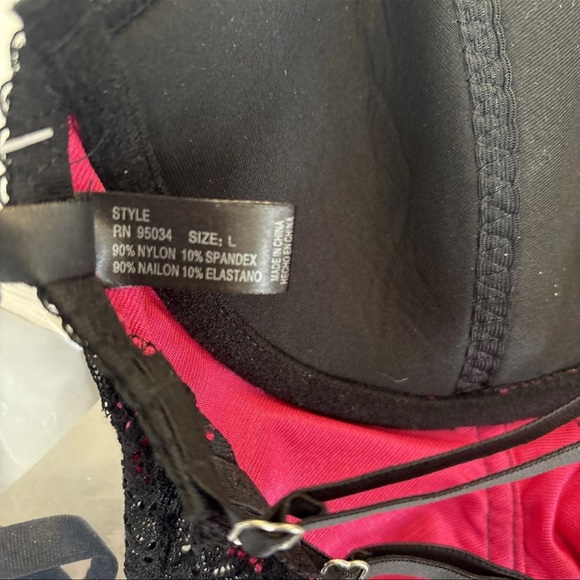 NEW iCollection Sz Large Brocade lace croquette Satin Halter sexy lingerie - Picture 9 of 13